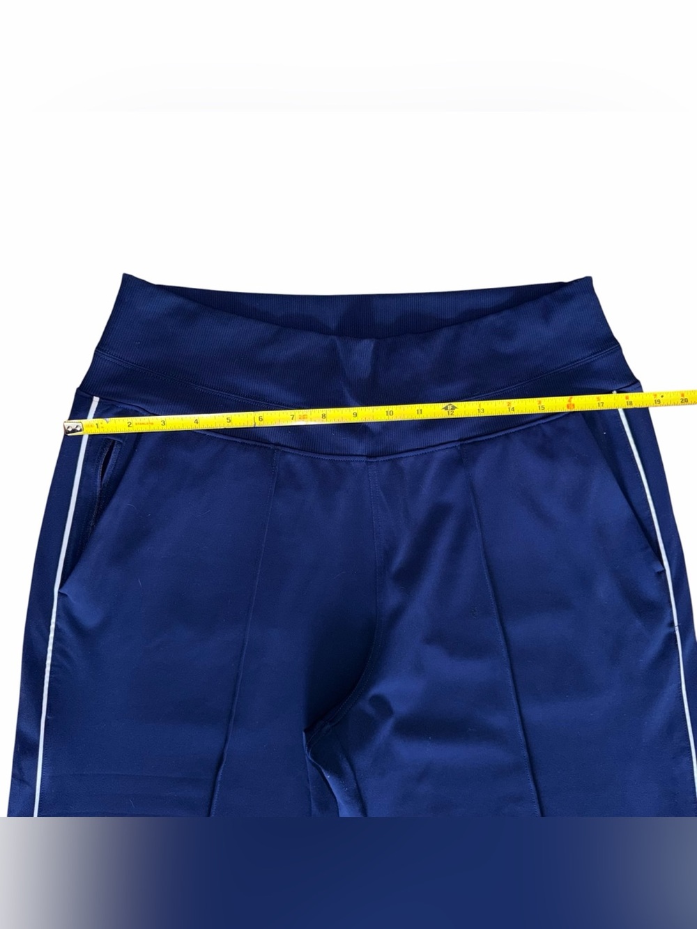 Athleta Venice Wide Leg Travel Pants Eclipse with Racer Stripe Women’s L - Picture 4 of 10